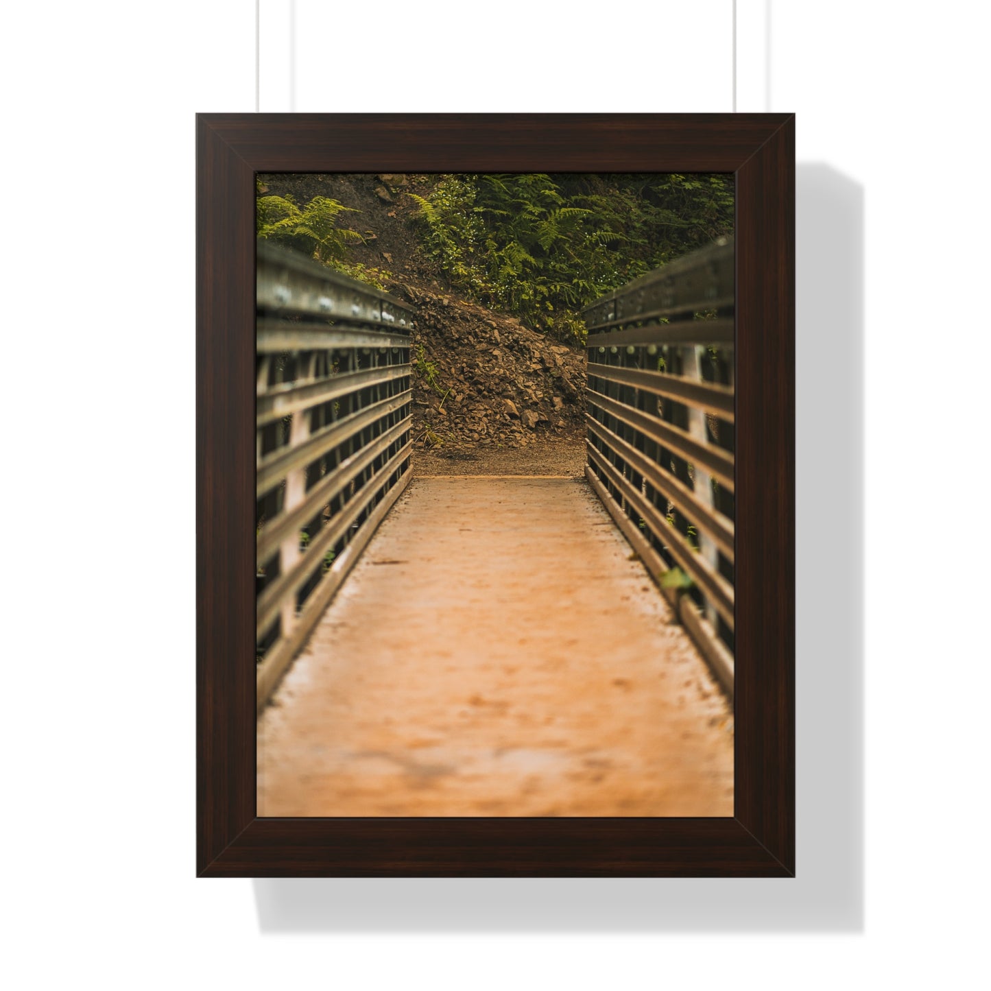 Oregon - Upper Latourell Falls Bridge - Framed Vertical Poster