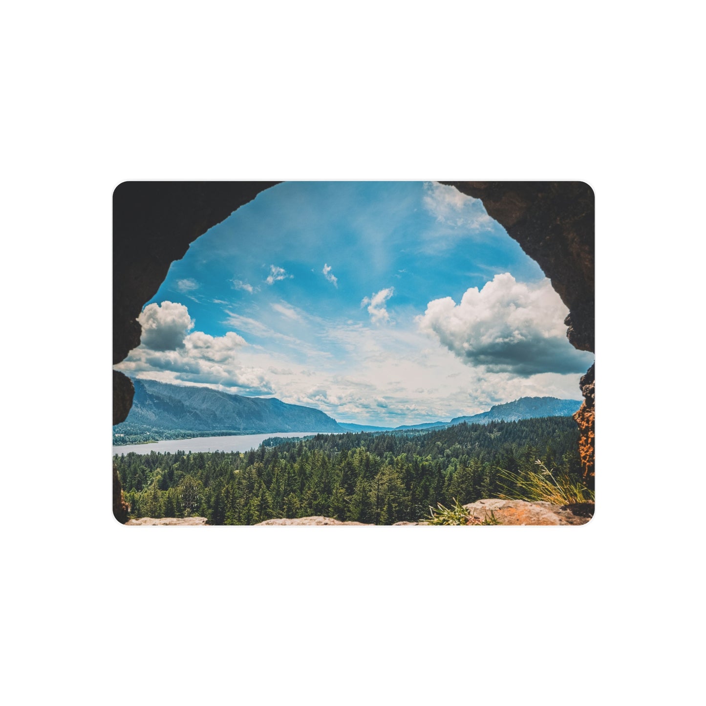 Washington - Beacon Rock View  - Metal Art Sign