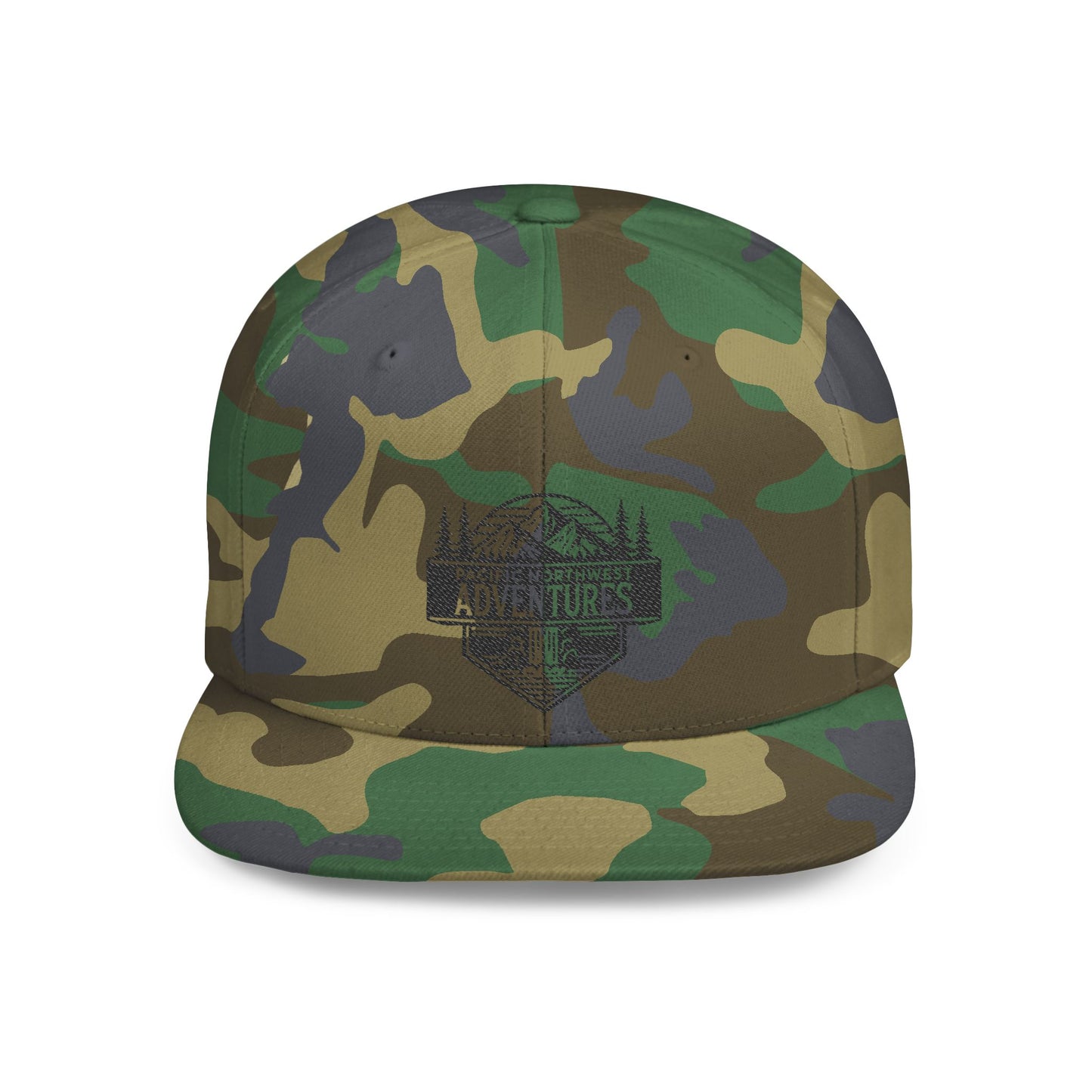 Pacific Northwest Adventures Flat Bill Snapback Hat - Outdoor Explorer Cap