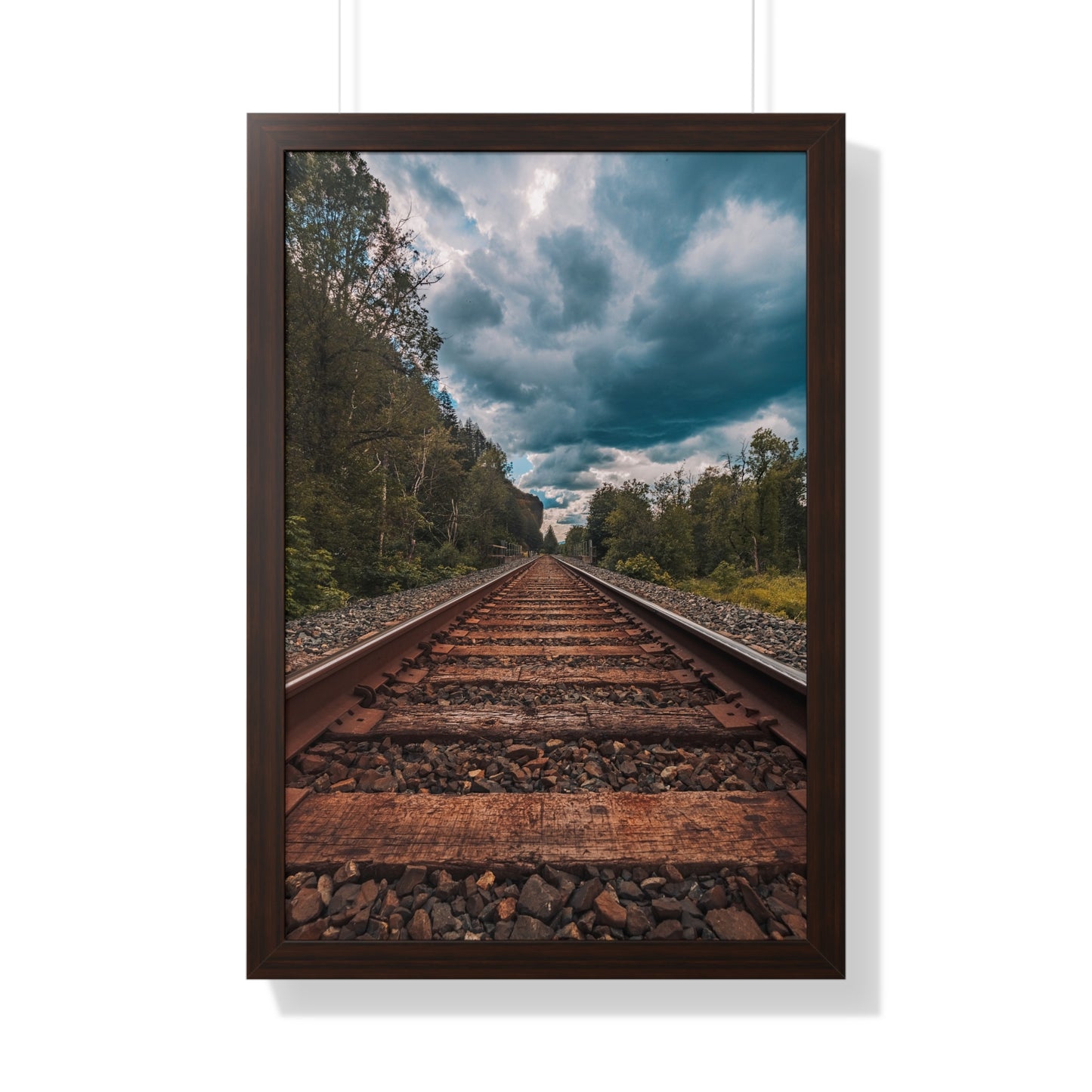 Oregon Train Tracks - Framed Vertical Poster