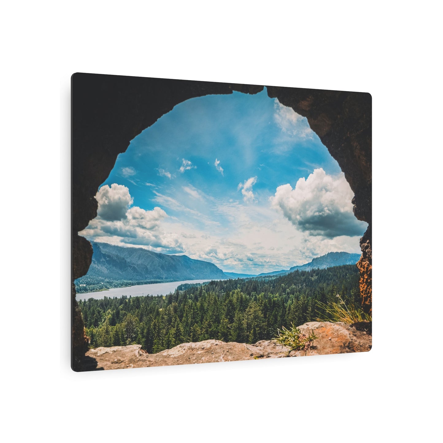 Washington - Beacon Rock View  - Metal Art Sign