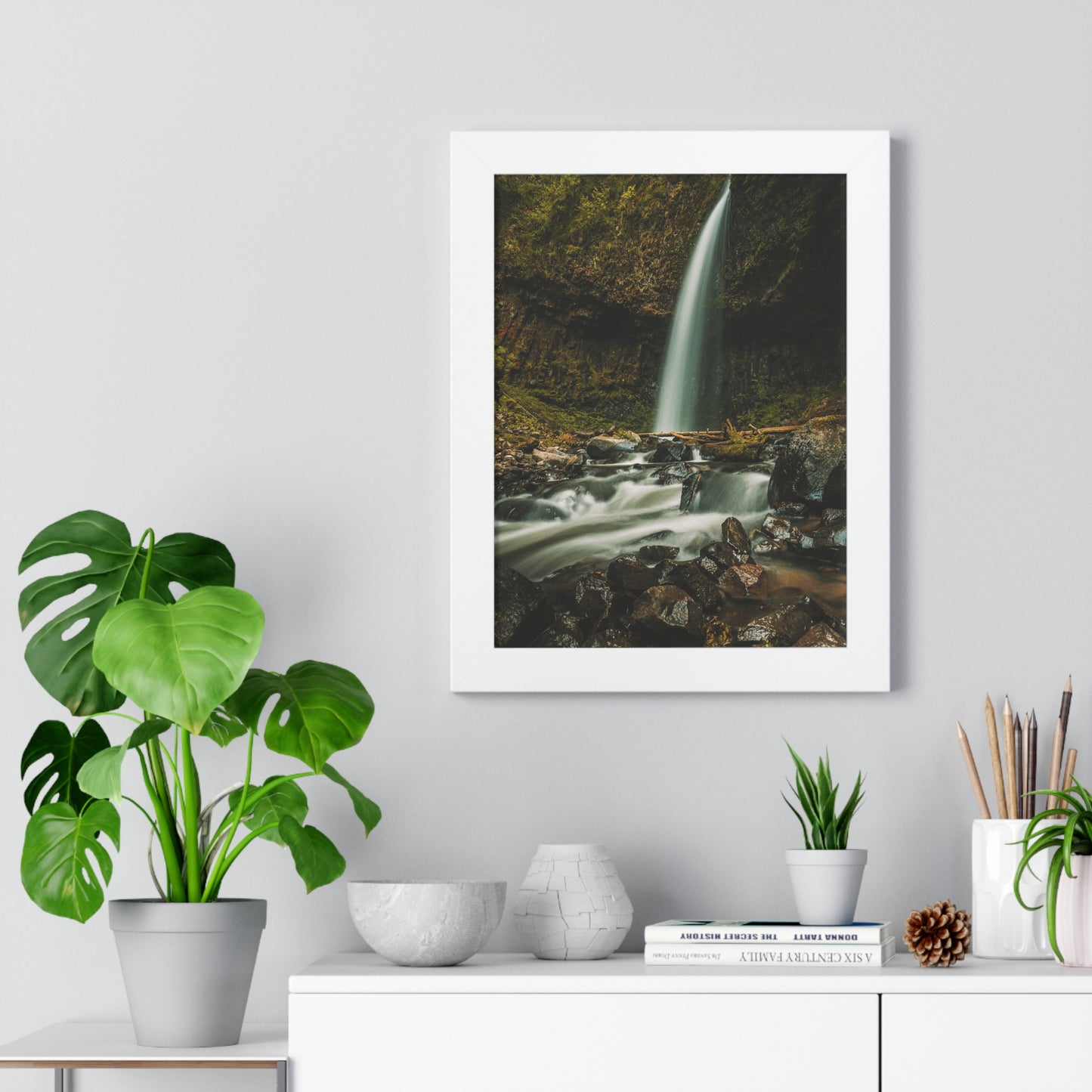 Oregon - Upper Latourell Falls - Framed Vertical Poster