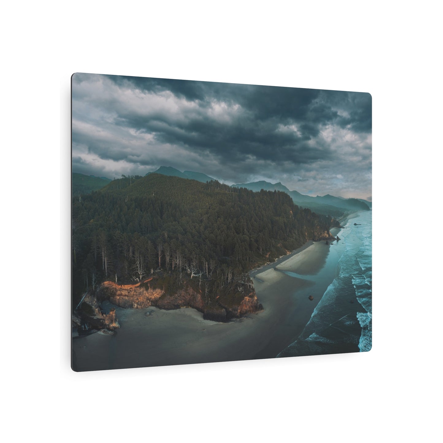 Oregon - Hug Point Sky View - Metal Art Sign
