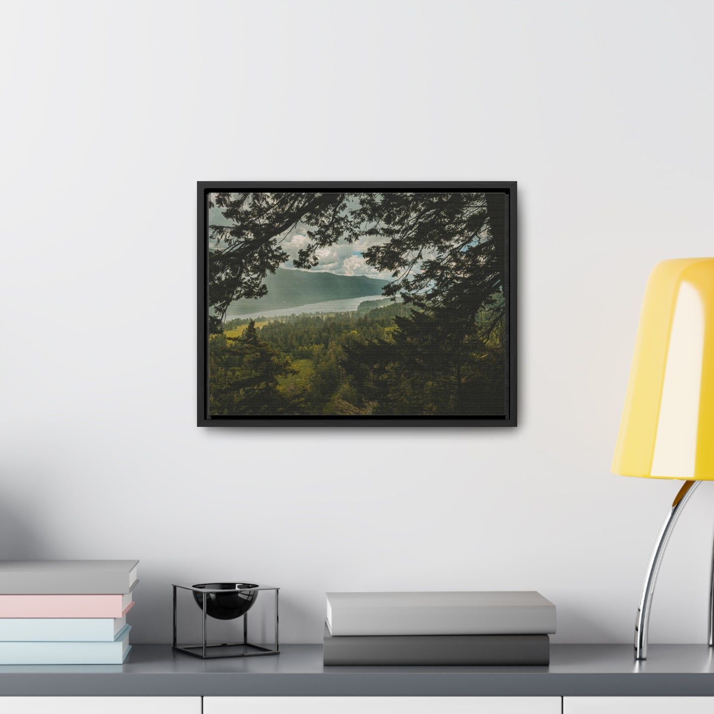 Washington - The Gorge Peak Through - Gallery Canvas Wrap, Horizontal Frame