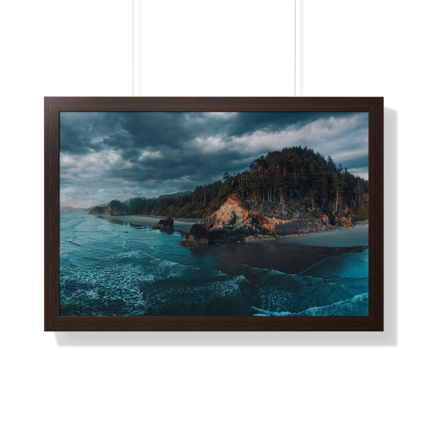 Oregon - Hug Point View - Framed Horizontal Poster
