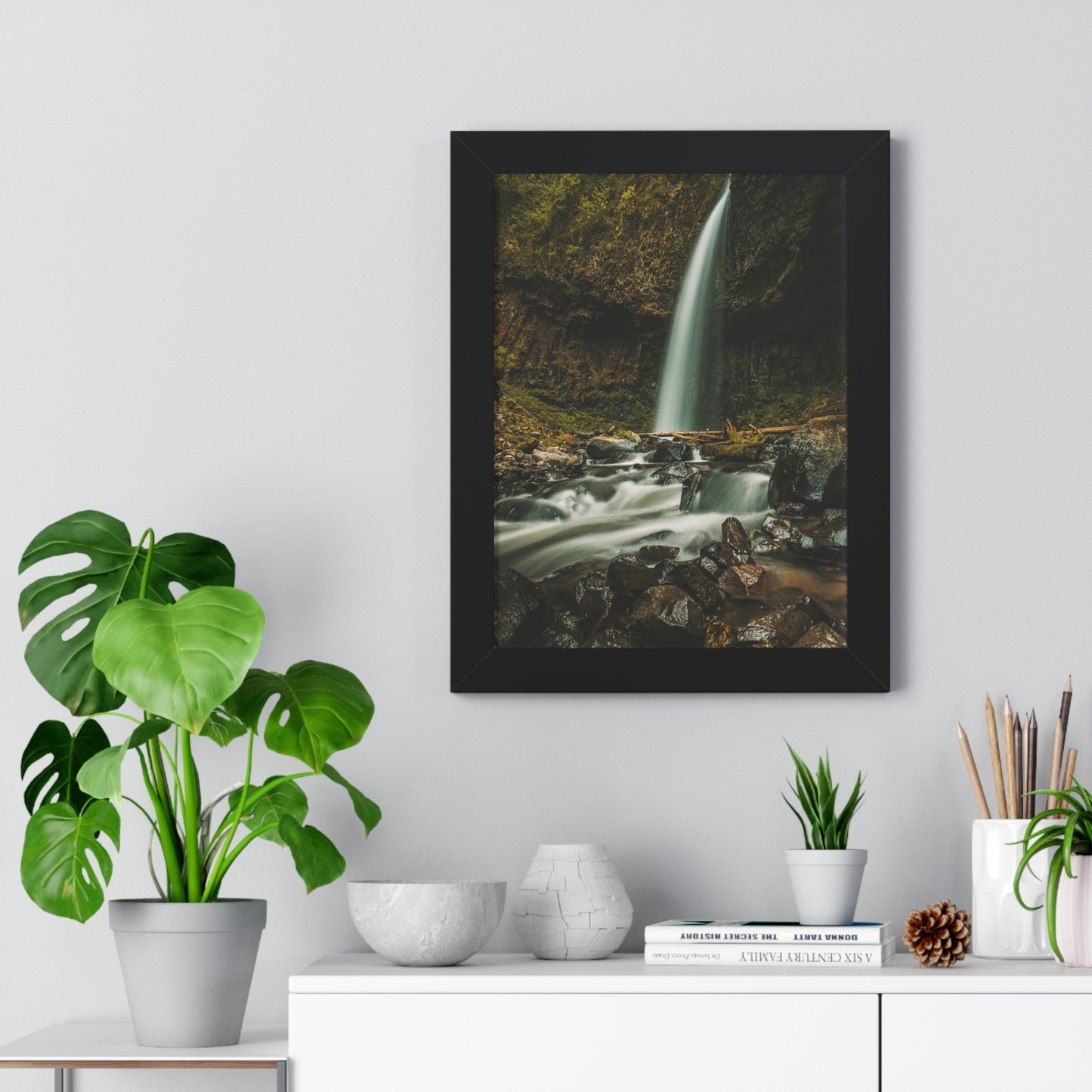 Oregon - Upper Latourell Falls - Framed Vertical Poster