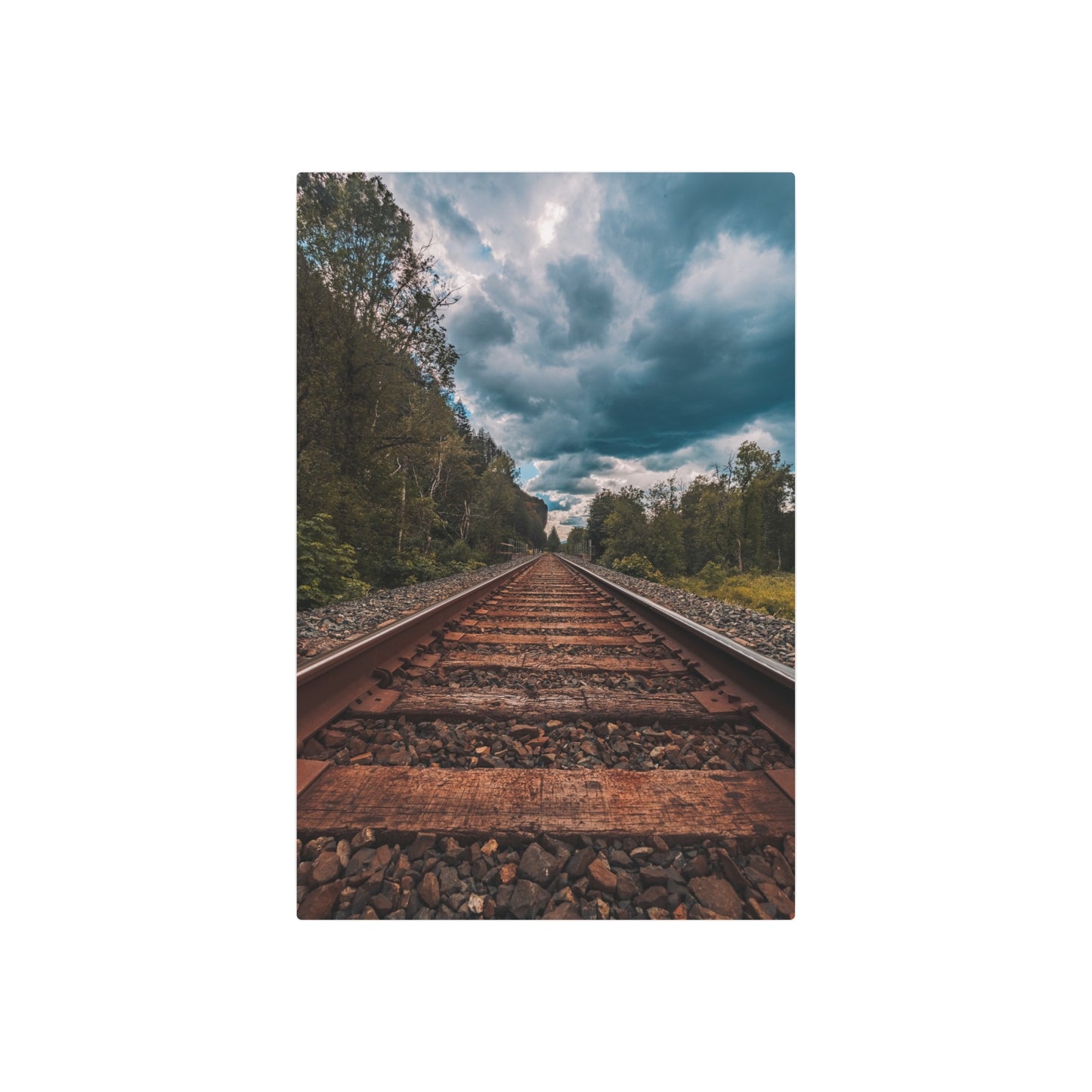 Oregon Train Tracks - Metal Art Sign