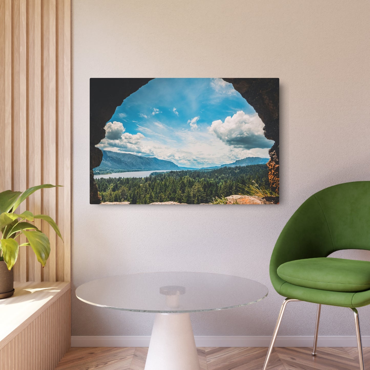 Washington - Beacon Rock View  - Metal Art Sign