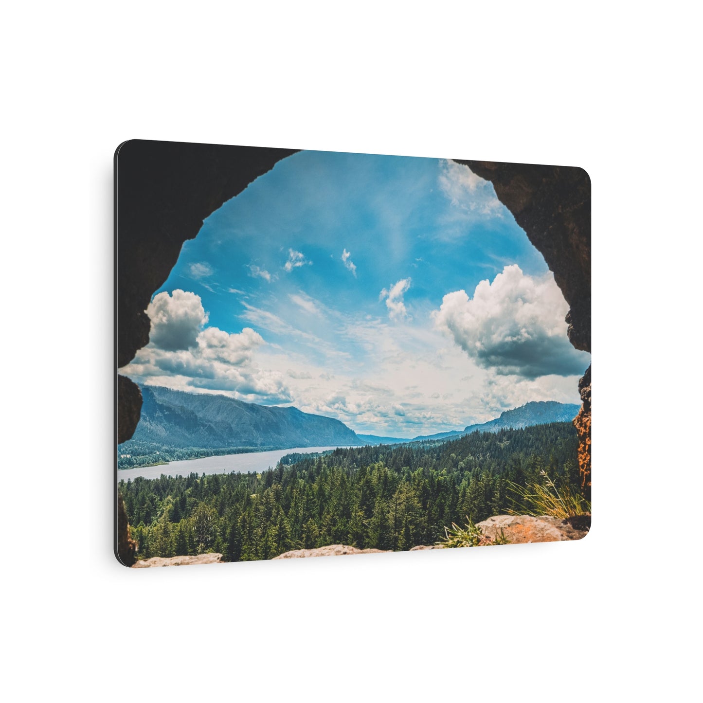 Washington - Beacon Rock View  - Metal Art Sign