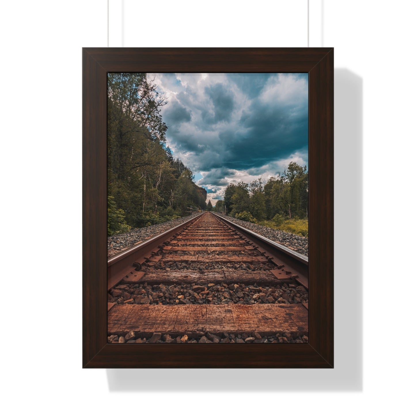 Oregon Train Tracks - Framed Vertical Poster